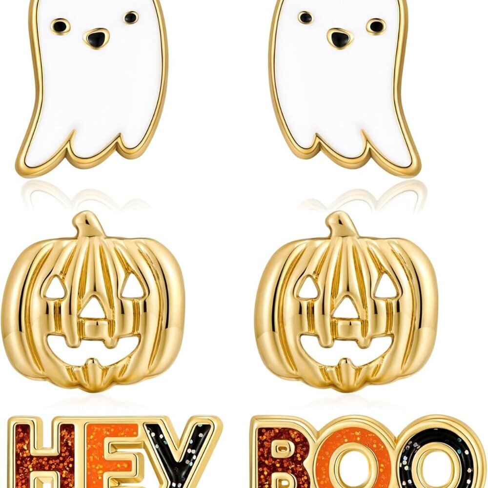 Halloween Jewelry - Witch Hat, Pumpkin, Black Cat, Skull, Candy Corn Earrings